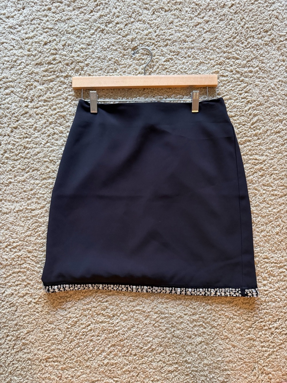 LOFT Black Pencil Skirt with Beaded Hem
